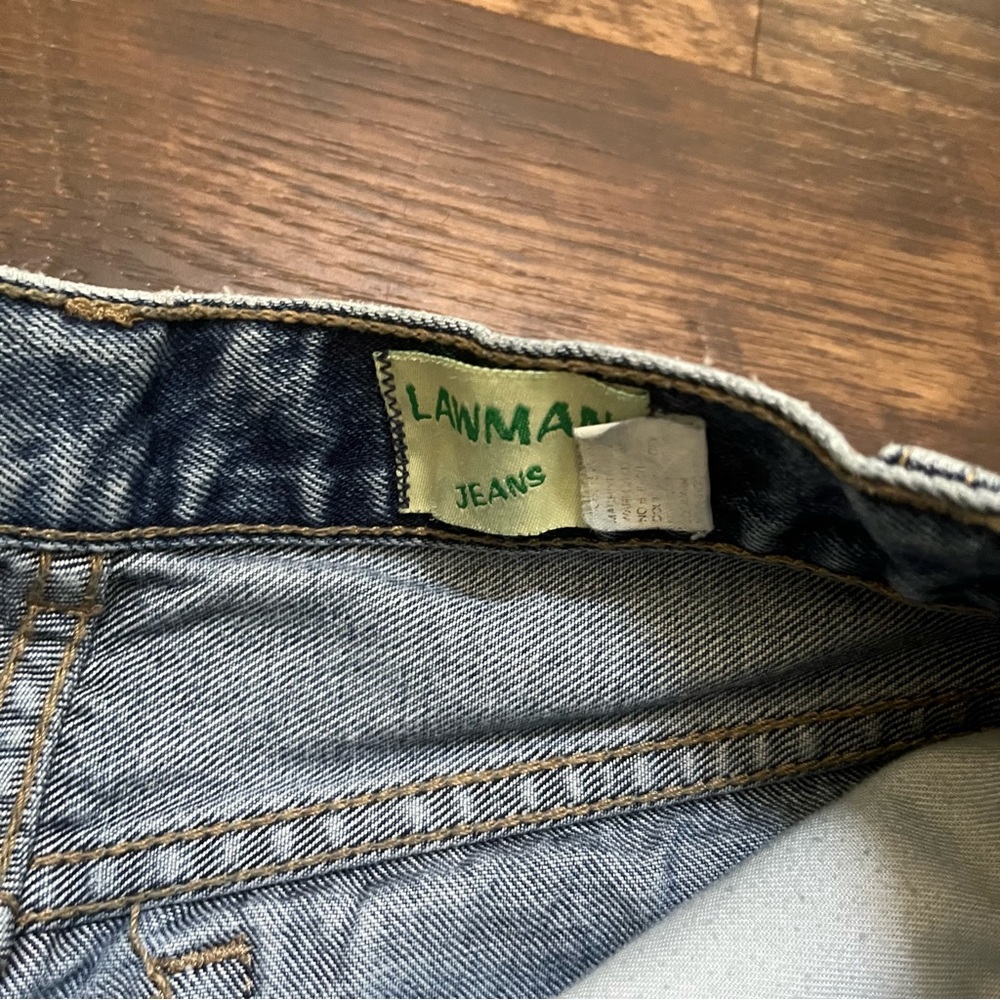 Vintage Lawman Spellout high rise denim rodeo western jeans Sz 7 24” x 30” - Picture 5 of 12